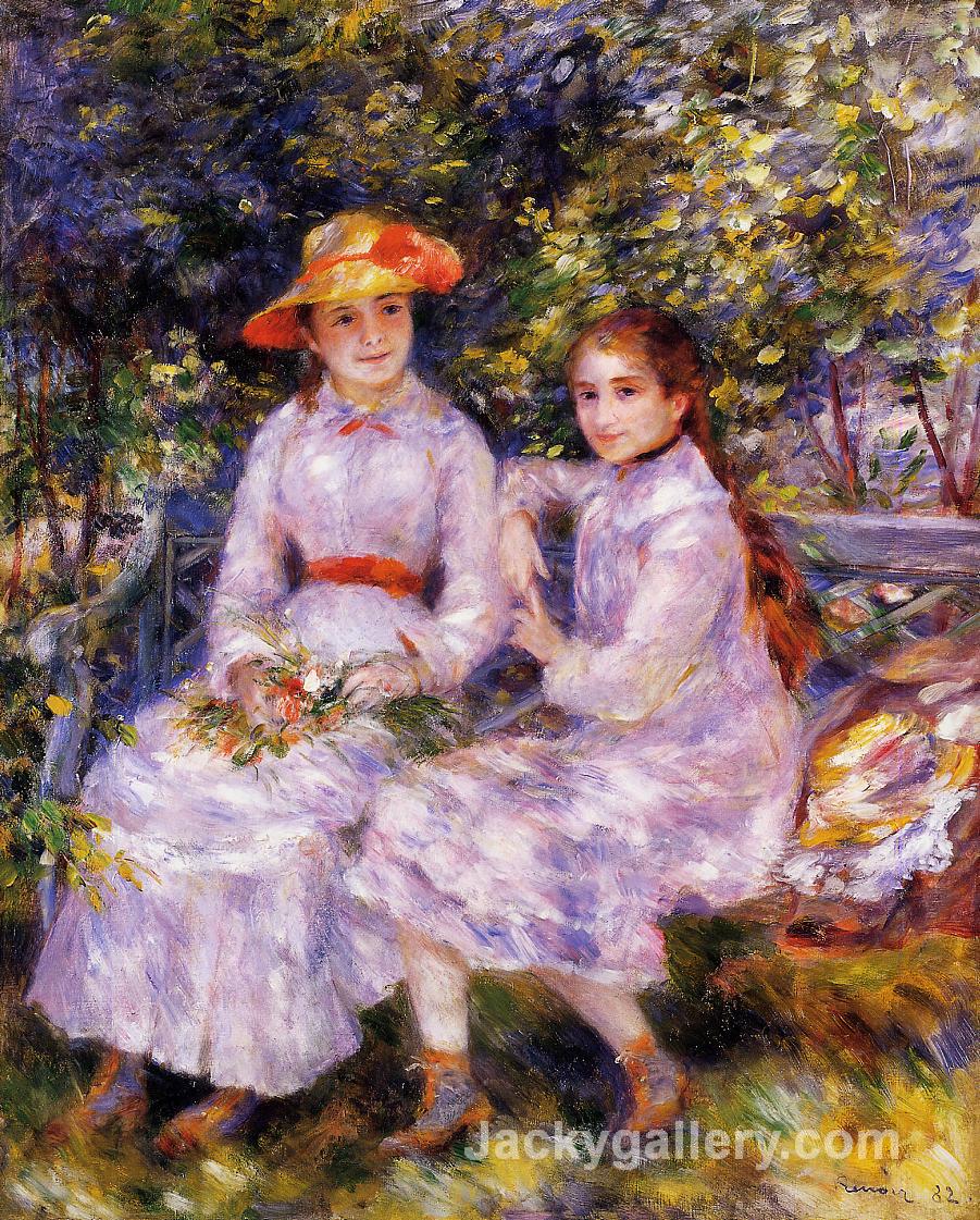The Daughters of Paul Durand Ruel (Marie Theresa and Jeanne) by Pierre Auguste Renoir paintings reproduction